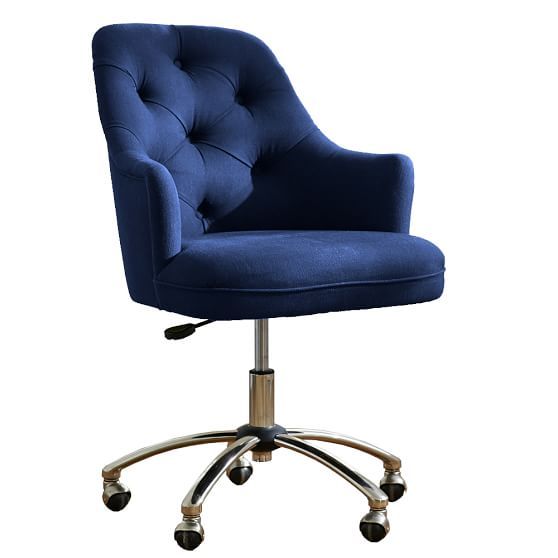 Velvet Office Chair Navy Color, Navy Desk Chair Color